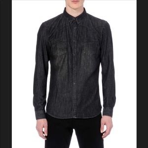 The Kooples Long Sleeve Denim Button Up Shirt